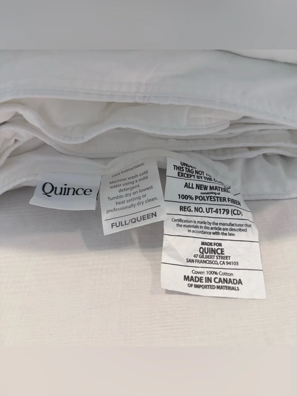 New Quince Premium Down Alternative Duvet Insert Full/Queen All Seasons $134